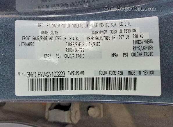 3MYDLBYVXGY103223 2016 TOYOTA YARIS Gray Widok komory silnika