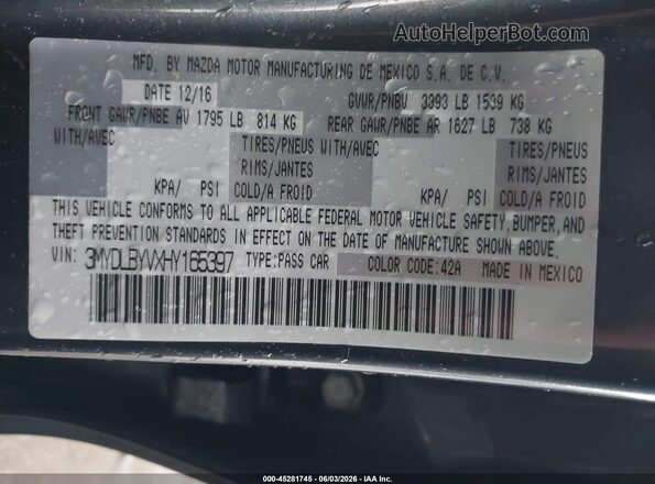 3MYDLBYVXHY165397 2017 TOYOTA YARIS IA Gray 