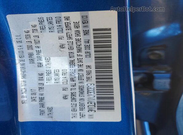 3MYDLBYVXJY300819 2018 TOYOTA YARIS Blue VIN კოდის სტიკერის ხედი
