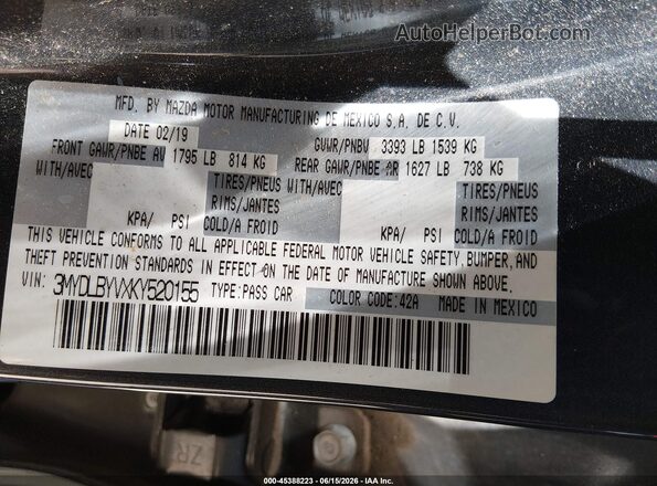 3MYDLBYVXKY520155 2019 TOYOTA YARIS Серый Вид подкапотного пространства