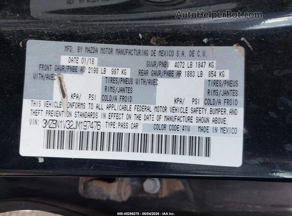 3MZBN1V32JM197476 2018 MAZDA 3 Black Widok komory silnika