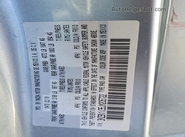 3MZBN1V35JM206722 2018 MAZDA 3 Silver 
