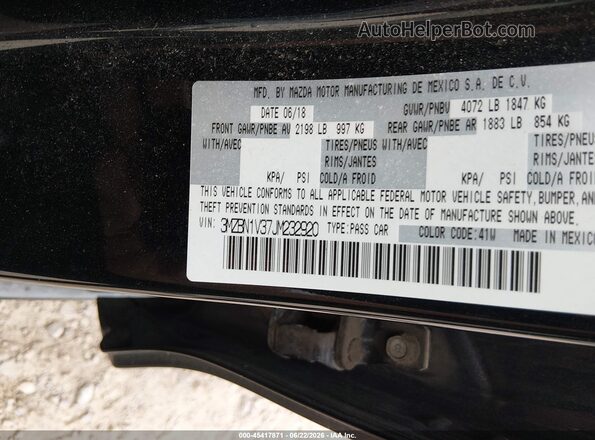 3MZBN1V37JM232920 2018 MAZDA 3 Gray ძრავის განყოფილების ხედი