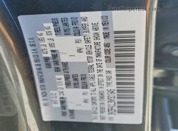 3MZBPACL3NM301945 2022 MAZDA 3 Gray Vista de la etiqueta del VIN