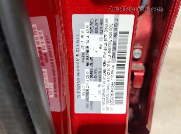 3MZBPACM0PM381555 2023 MAZDA 3 Red Vista del compartimento del motor