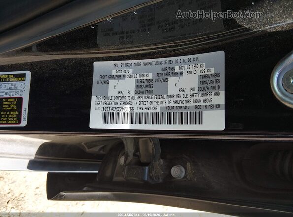 3MZBPACM0SM451399 2025 MAZDA 3 Black Շարժիչի բաժամունքի տեսք