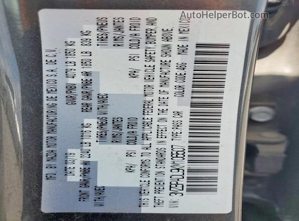 3MZBPADL9KM106507 2019 MAZDA 3 White Вид підкапотного простору
