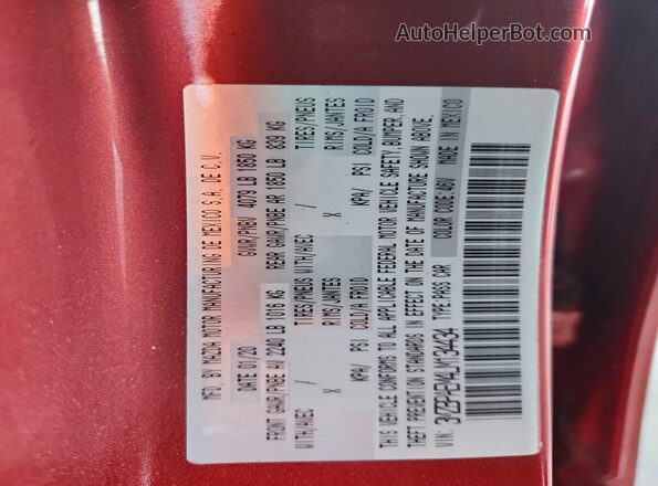 3MZBPAEM4LM134434 2020 MAZDA 3 Red Widok komory silnika