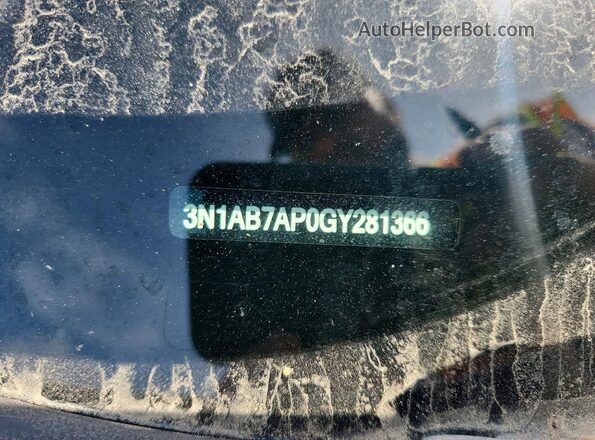 3N1AB7AP0GY281366 2016 NISSAN SENTRA White VIN კოდის სტიკერის ხედი