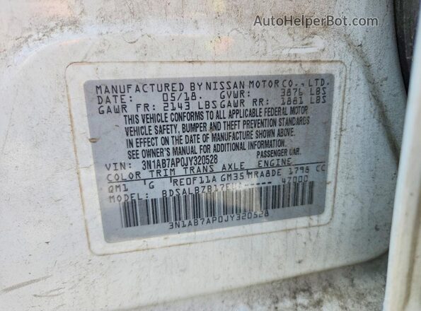 3N1AB7AP0JY320528 2018 NISSAN SENTRA Белый 