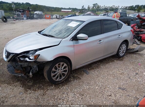 3N1AB7AP0KL621654 2019 NISSAN SENTRA Silver Առջևի ձախ երեք քառորդ տեսարան