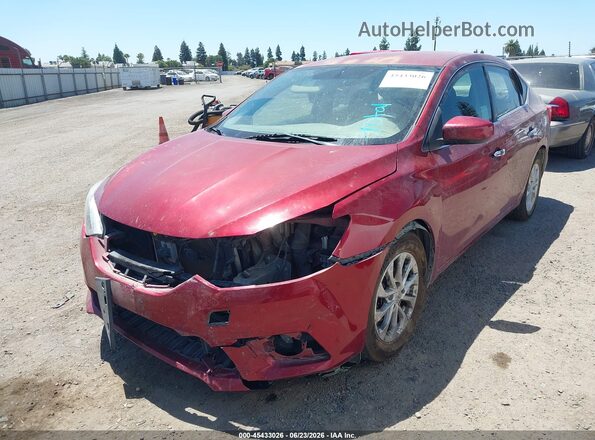 3N1AB7AP0KY262695 2019 NISSAN SENTRA Red წინა მარცხენა ხედი სამი მეოთხედიდან