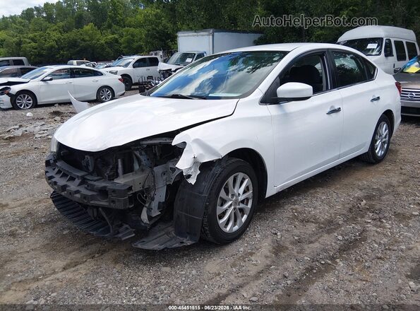 3N1AB7AP0KY376339 2019 NISSAN SENTRA White Առջևի ձախ երեք քառորդ տեսարան