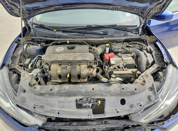 3N1AB7AP0KY388281 2019 NISSAN SENTRA Blue Widok wnętrza z tyłu