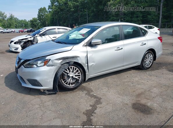 3N1AB7AP0KY413504 2019 NISSAN SENTRA Silver Առջևի ձախ երեք քառորդ տեսարան