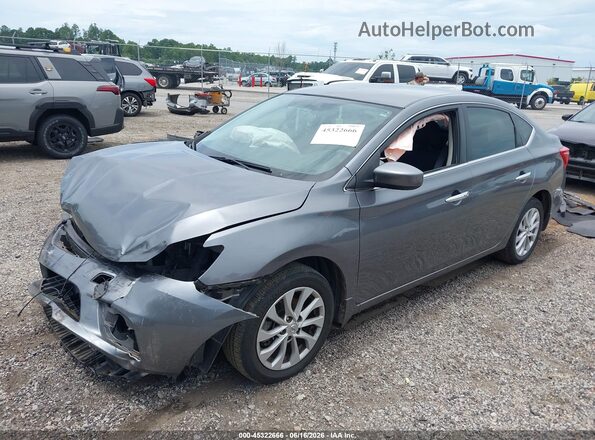 3N1AB7AP0KY418394 2019 NISSAN SENTRA Серый Передняя левая четверть
