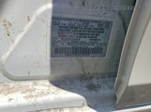 3N1AB7AP1GY331594 2016 NISSAN SENTRA White ძრავის განყოფილების ხედი