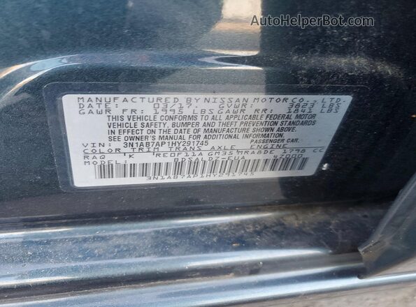 3N1AB7AP1HY291745 2017 NISSAN SENTRA Синий 