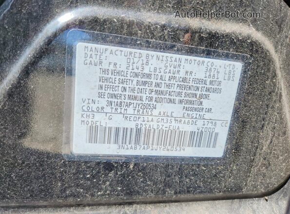 3N1AB7AP1JY260534 2018 NISSAN SENTRA Black Vista del compartimento del motor