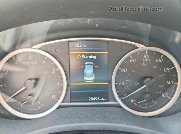 3N1AB7AP1KL606337 2019 NISSAN SENTRA Серебряный Вид щитка приборов