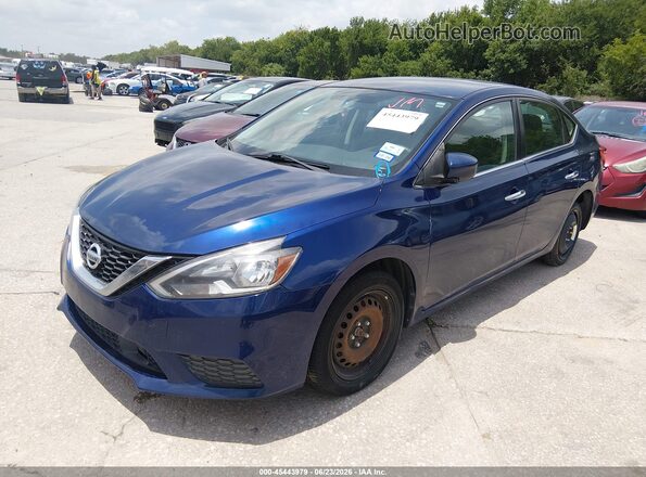 3N1AB7AP1KY244920 2019 NISSAN SENTRA Синий Передняя левая четверть