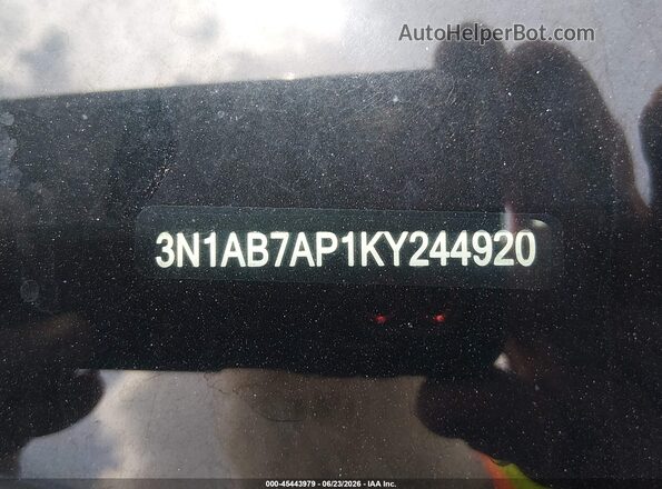 3N1AB7AP1KY244920 2019 NISSAN SENTRA Синий Вид подкапотного пространства