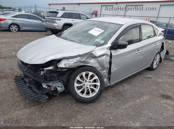 3N1AB7AP1KY313735 2019 NISSAN SENTRA Silver Առջևի ձախ երեք քառորդ տեսարան