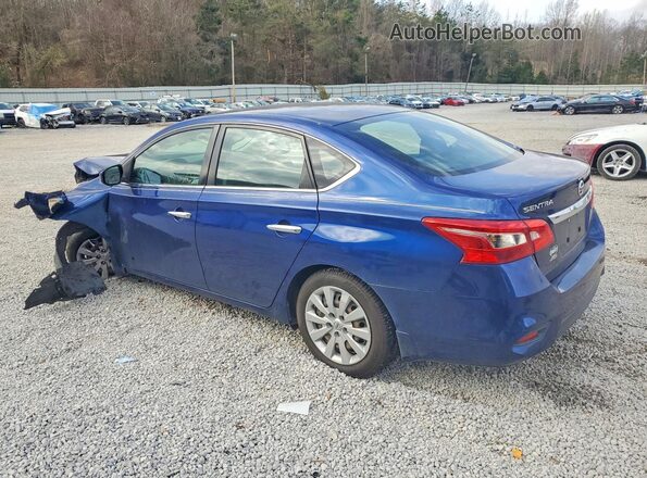 3N1AB7AP1KY328767 2019 NISSAN SENTRA Blue Trasero izquierdo