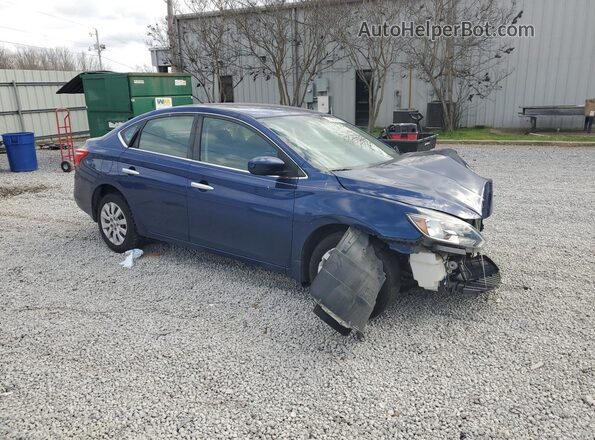3N1AB7AP1KY328767 2019 NISSAN SENTRA Blue Delantero derecho