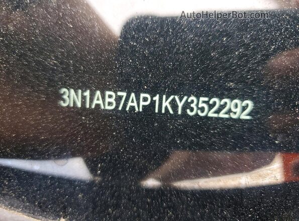 3N1AB7AP1KY352292 2019 NISSAN SENTRA Gray VIN կոդի պիտակի տեսք