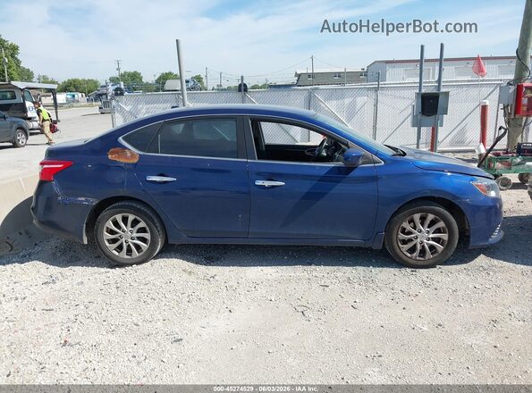 3N1AB7AP1KY422809 2019 NISSAN SENTRA Blue Widok wnętrza z tyłu