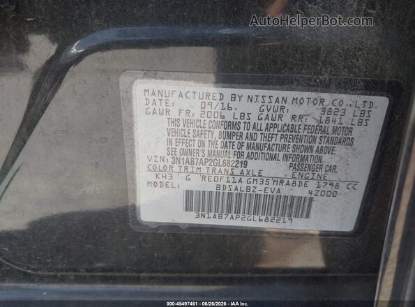 3N1AB7AP2GL682219 2016 NISSAN SENTRA Black Շարժիչի բաժամունքի տեսք