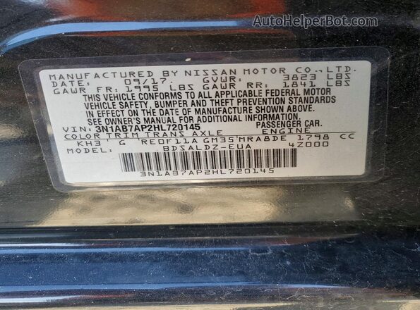 3N1AB7AP2HL720145 2017 NISSAN SENTRA Black 
