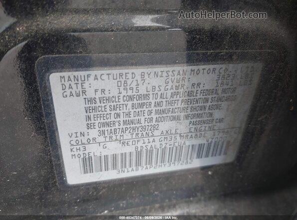 3N1AB7AP2HY397282 2017 NISSAN SENTRA Black Widok komory silnika