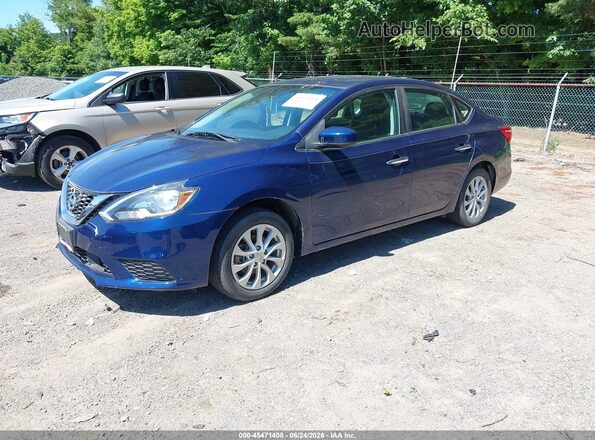 3N1AB7AP2JL627082 2018 NISSAN SENTRA Blue Առջևի ձախ երեք քառորդ տեսարան