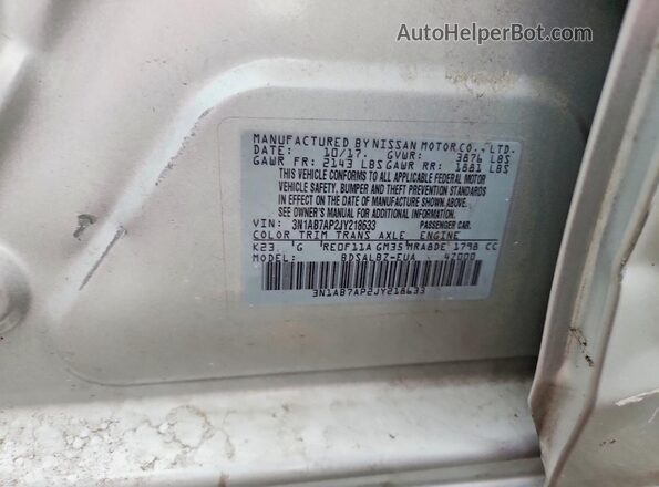 3N1AB7AP2JY218633 2018 NISSAN SENTRA White Вид підкапотного простору
