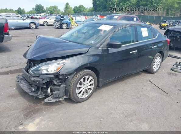 3N1AB7AP2KL604855 2019 NISSAN SENTRA Black Przód lewy