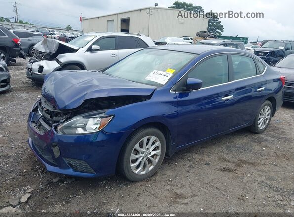 3N1AB7AP2KY257255 2019 NISSAN SENTRA Blue Vista tres cuartos delantera izquierda