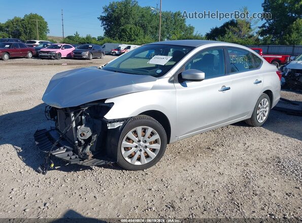 3N1AB7AP2KY319124 2019 NISSAN SENTRA Silver Vista tres cuartos delantera izquierda