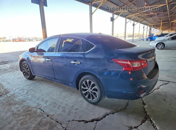 3N1AB7AP2KY405646 2019 NISSAN SENTRA Синий Задняя левая четверть