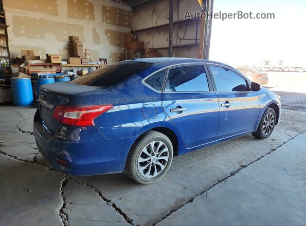 3N1AB7AP2KY405646 2019 NISSAN SENTRA Синий Задняя правая четверть