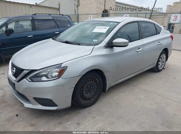 3N1AB7AP2KY449839 2019 NISSAN SENTRA Серебряный Передняя левая четверть