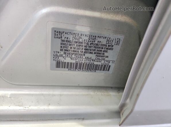 3N1AB7AP3HY249478 2017 NISSAN SENTRA Silver 