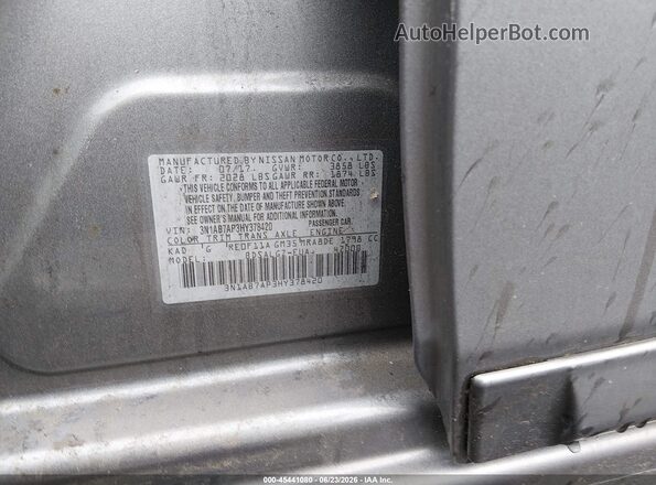 3N1AB7AP3HY378420 2017 NISSAN SENTRA Gray Вид підкапотного простору