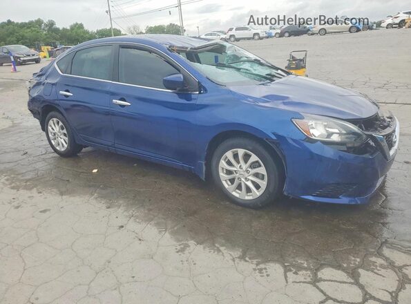 3N1AB7AP3JY343379 2018 NISSAN SENTRA Синий Передняя правая четверть