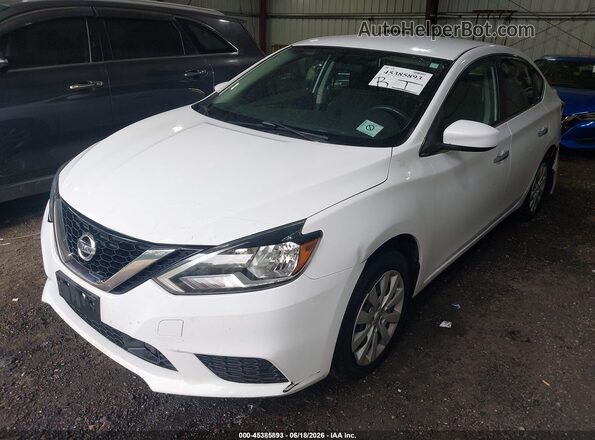 3N1AB7AP3KY309654 2019 NISSAN SENTRA Белый Передняя левая четверть