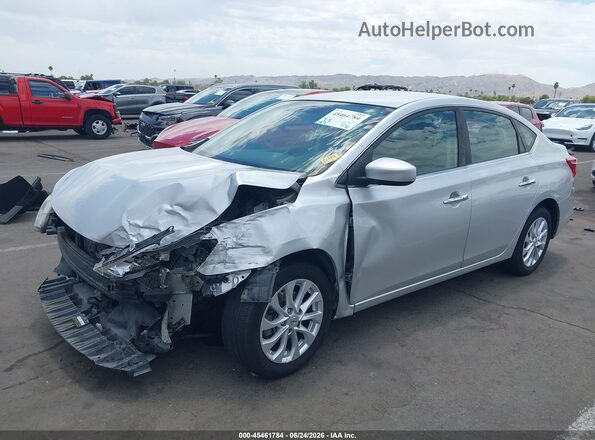 3N1AB7AP3KY313932 2019 NISSAN SENTRA Silver წინა მარცხენა ხედი სამი მეოთხედიდან