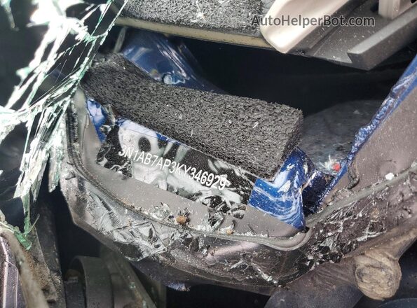 3N1AB7AP3KY346929 2019 NISSAN SENTRA Blue Vista de la etiqueta del VIN