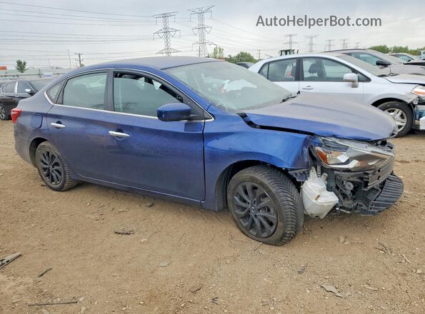 3N1AB7AP3KY346929 2019 NISSAN SENTRA Blue Delantero derecho