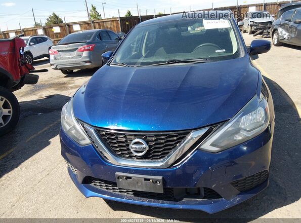 3N1AB7AP3KY384449 2019 NISSAN SENTRA Blue Instrument cluster view